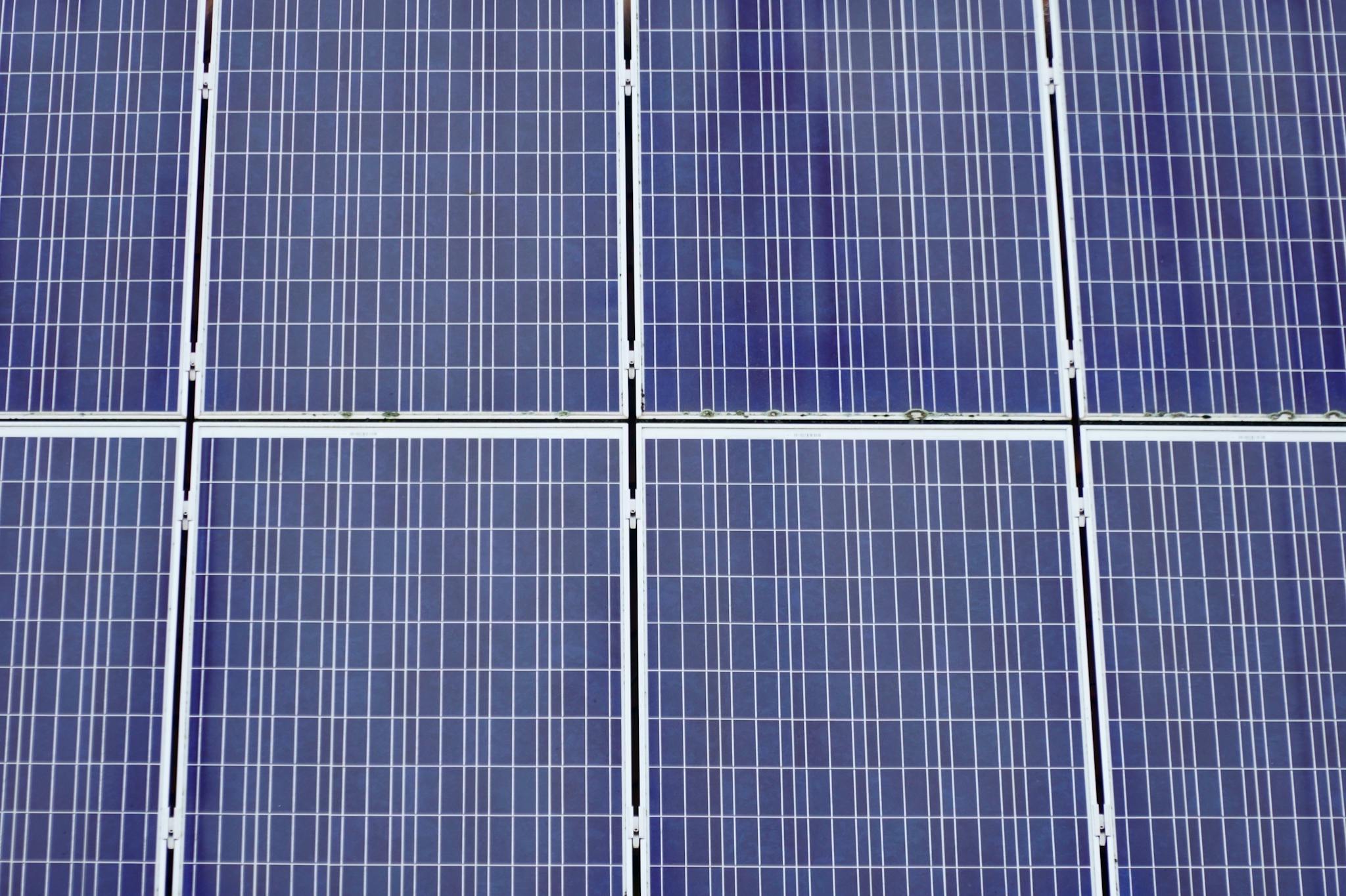 Detailed view of solar panels showcasing renewable energy technology.